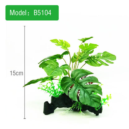 Weighted Artificial Terrarium & Aquarium Plant Decor