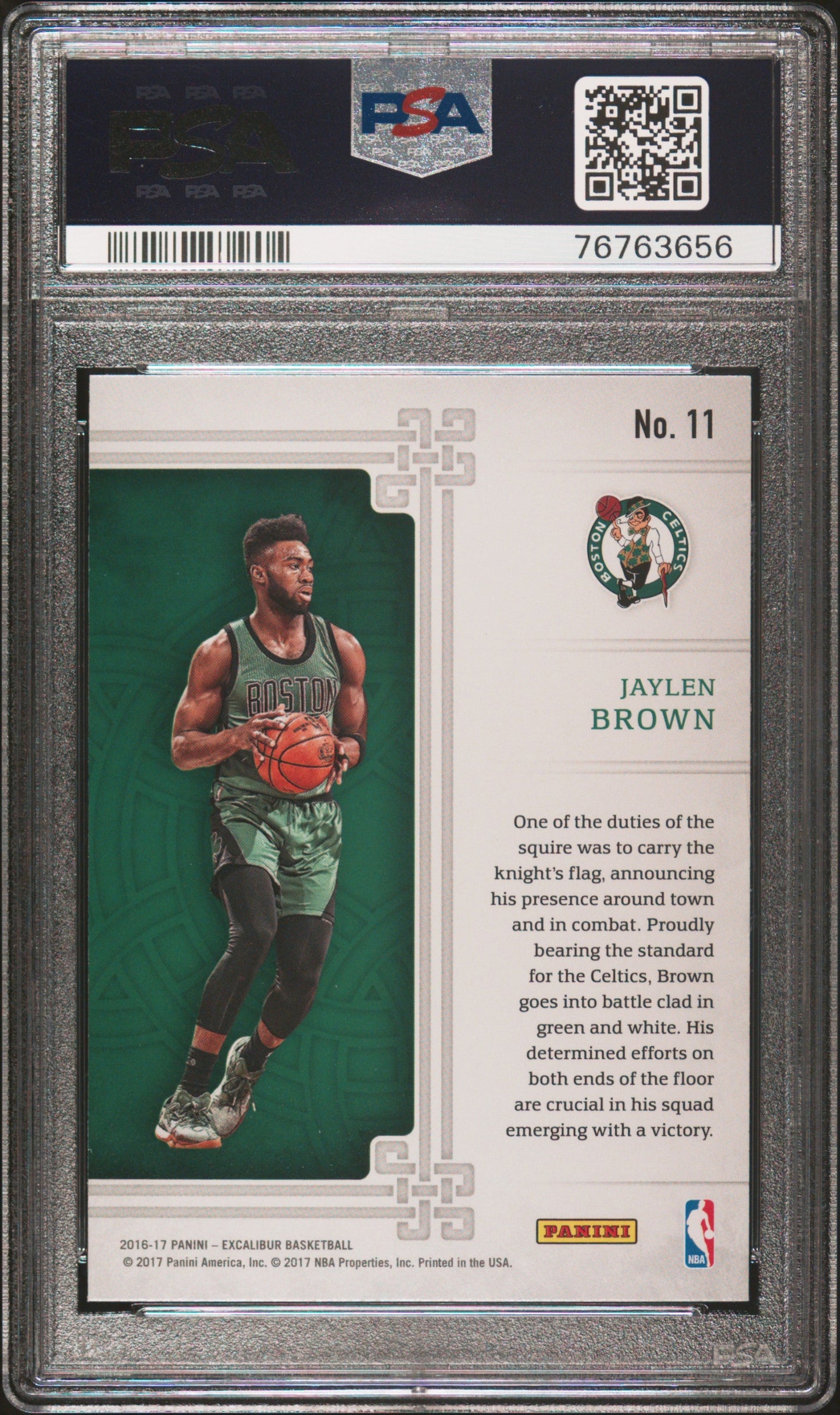 Graded 2016 Panini Excalibur Jaylen Brown #11 Squire Rookie RC Basketball Card PSA 10 Gem Mint