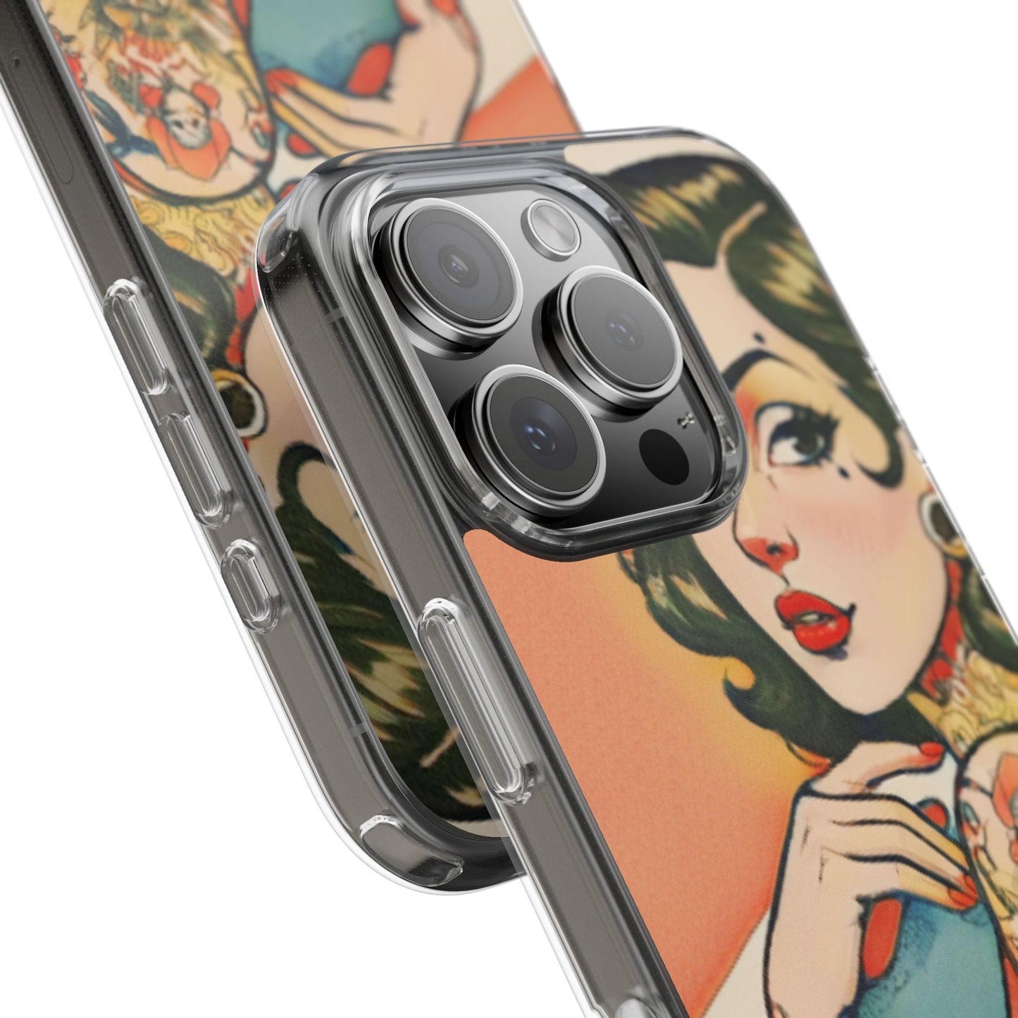 Retro Pin Up Clear Phone Case