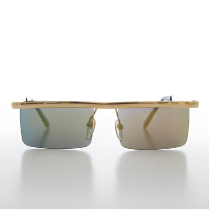 Futuristic Metal Rectangular Vintage Sunglass - Hans
