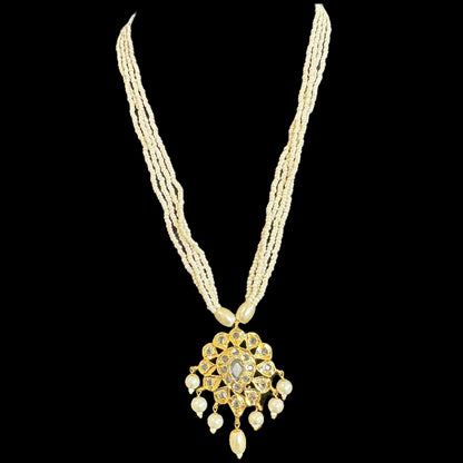 PS226 gold plated pendant set in pearls ( SHIPS IN 4 WEEKS )