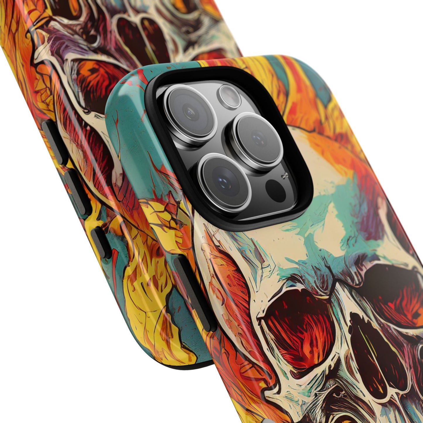 Flaming Skull Tough Phone Case