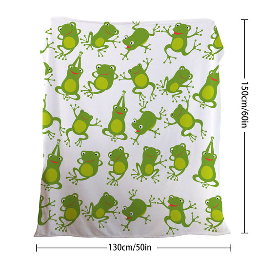 Yoga Frogs Velvet Flannel Throw Blanket (50" × 60")