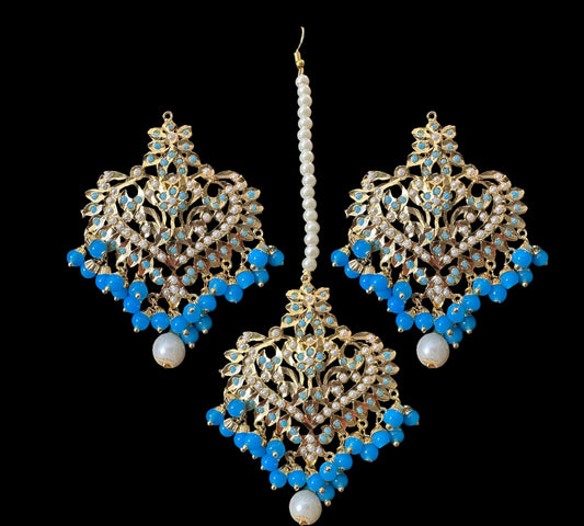 DJET106 Afreen feroza  earrings tika ( SHIPS IN 4 WEEKS )