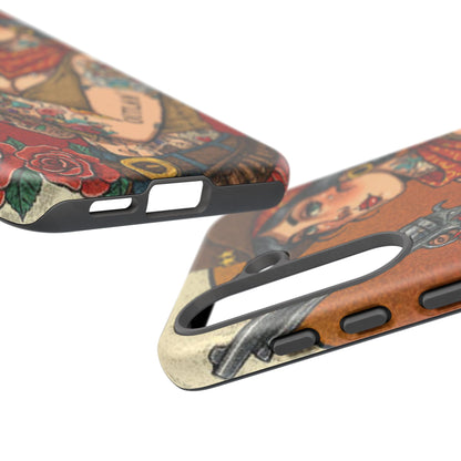 Vintage Western Tough Phone Case with Outlaw Design