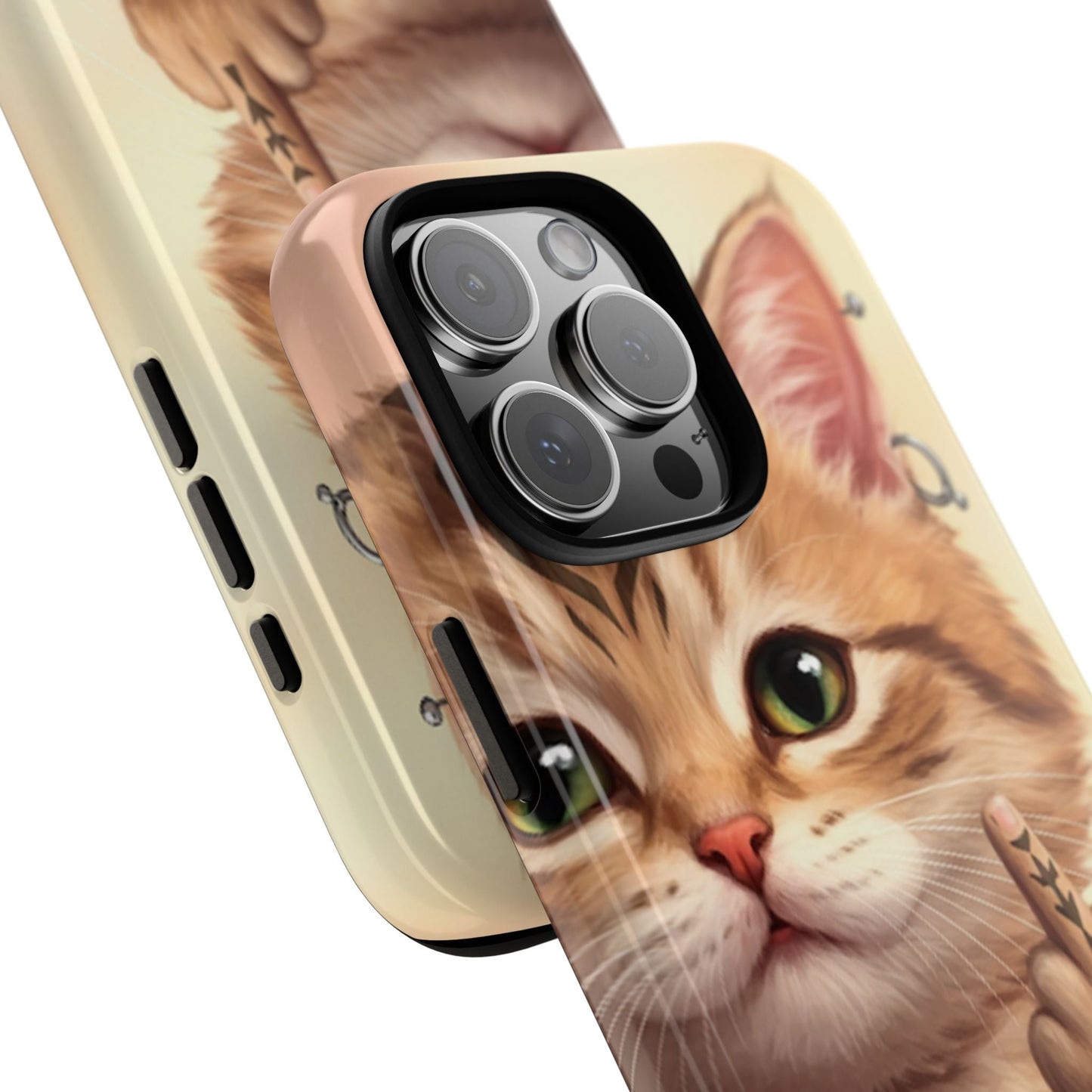 Evil Kitty Giving the Bird Tough Phone Case