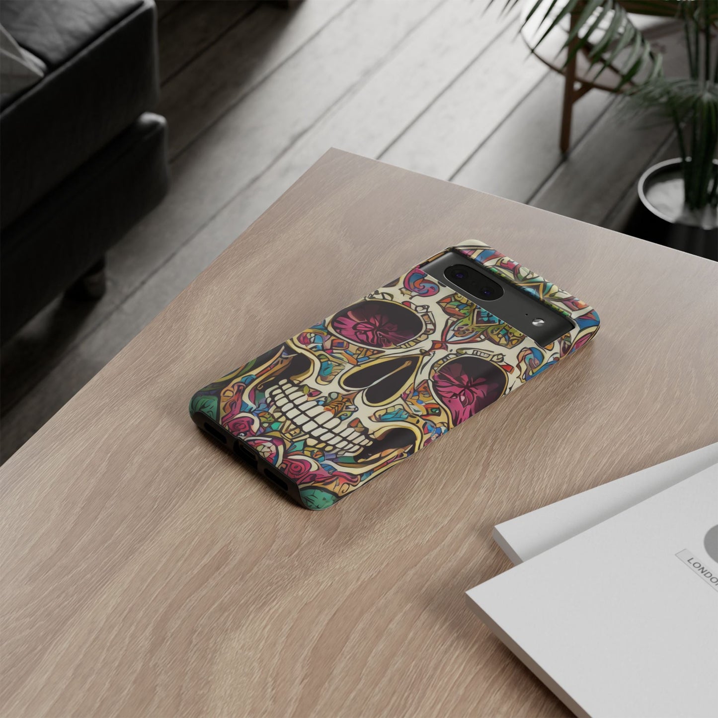 Colorful Sugar Skull Tough Phone Case