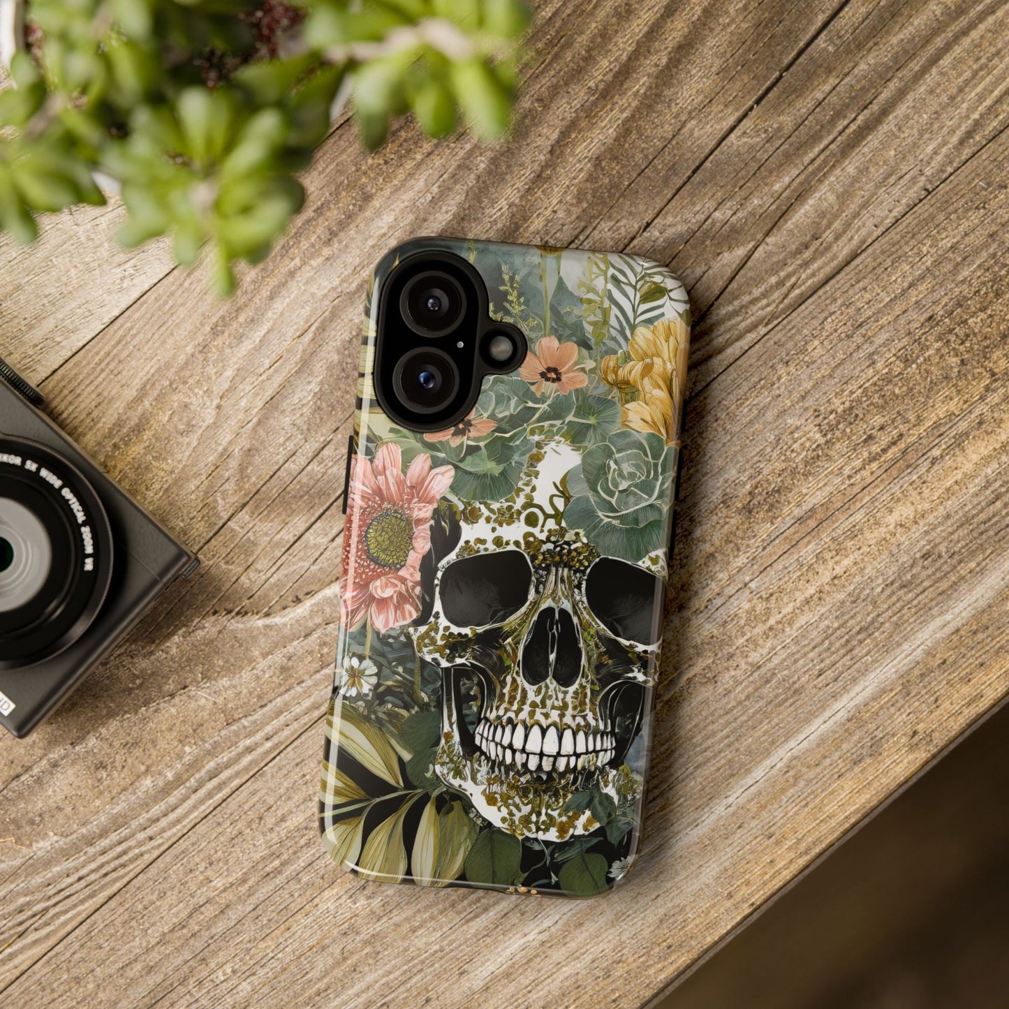 Floral Skull Tough Phone Case