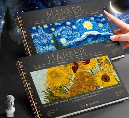 Van Gogh Cover Sketchbook & Marker Sets