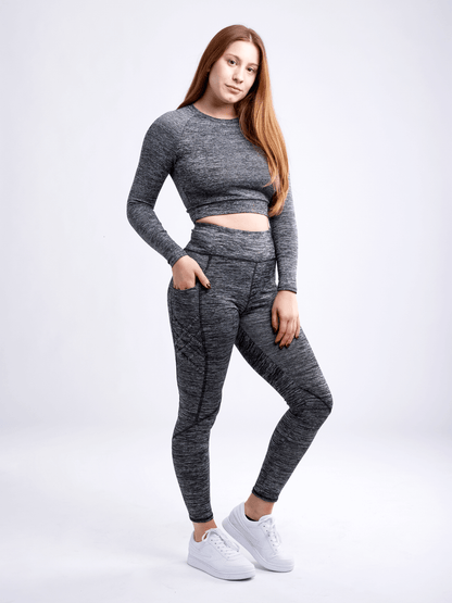 JupiterGear High-Waisted Criss-Cross Training Leggings with Hip Pockets