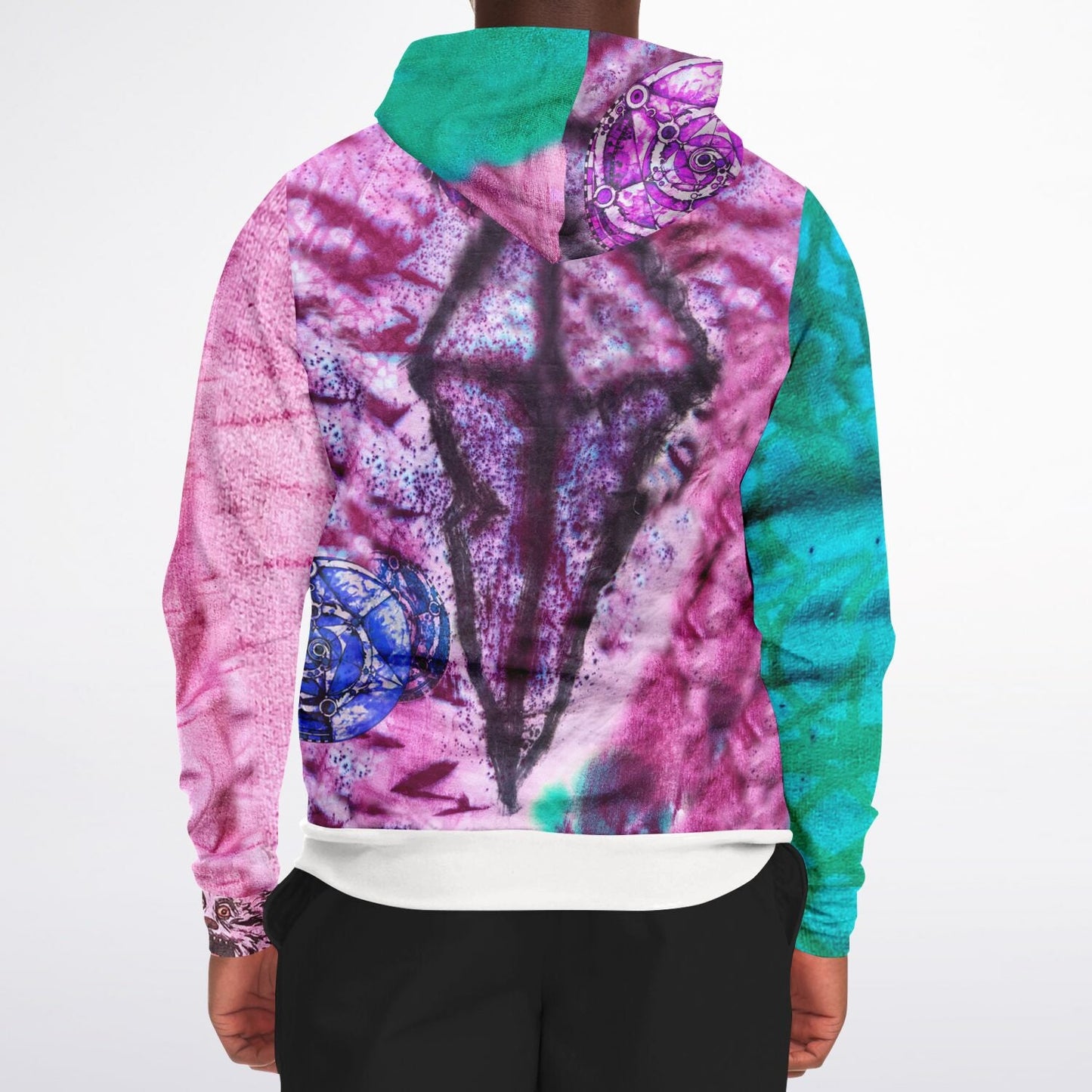 Dark Crystal Contrast Hem Zip Hoodie