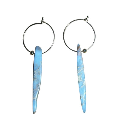 African Opal Spear Bertoni Earrings - 14k Gold Filled Sterling Silver