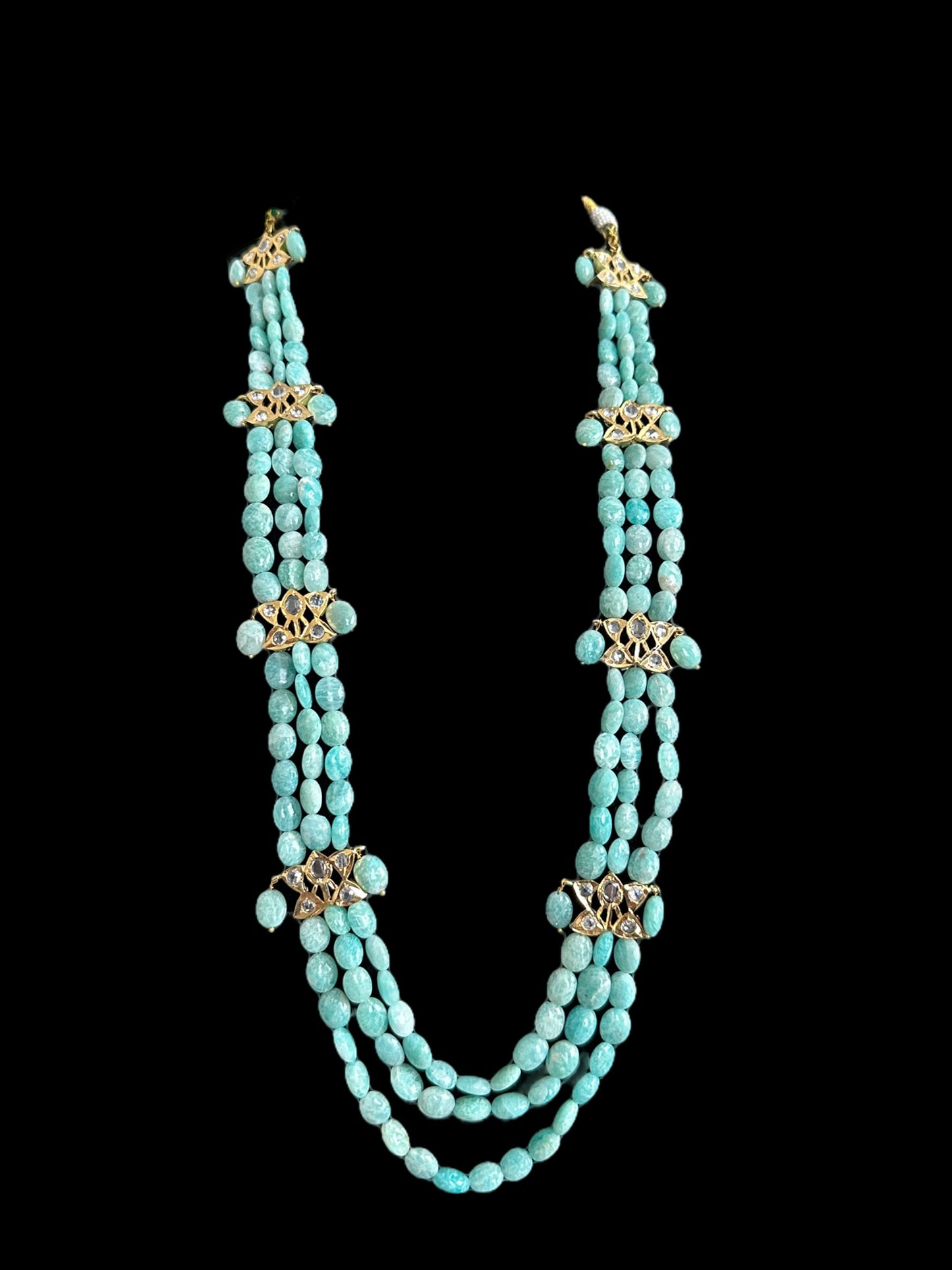 DLN65 turquoise  beads Rani haar with earrings ( READY TO SHIP )
