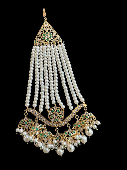 DJHR110 Diya jhoomar in green  ( READY TO SHIP )