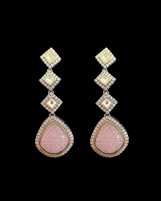 DER765 Victorian style earrings - Pink ( READY TO SHIP )