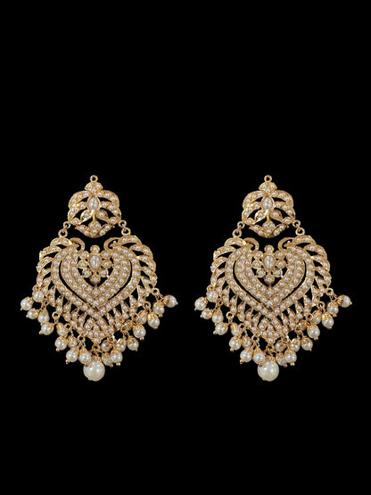 Farwah earrings tika in pearls   ( READY TO SHIP  )
