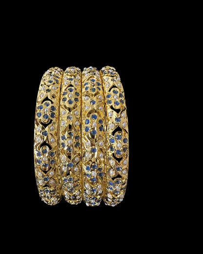 B808 Amira sapphire pearls bangles - set of 4 ( READY TO SHIP )