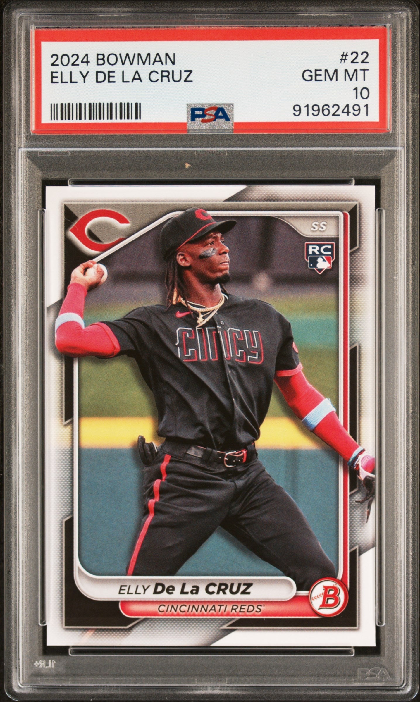 Graded 2024 Topps Bowman Elly De La Cruz #22 Rookie RC Baseball Card PSA 10 Gem Mint