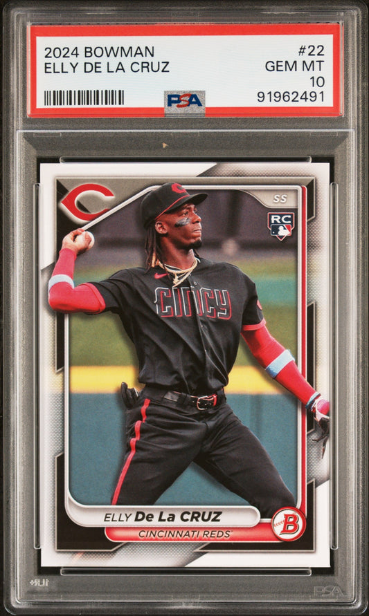 Graded 2024 Topps Bowman Elly De La Cruz #22 Rookie RC Baseball Card PSA 10 Gem Mint