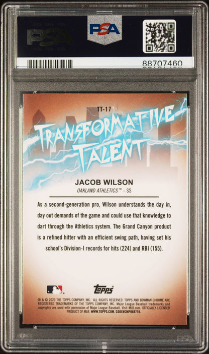 Graded 2023 Topps Bowman Draft Jacob Wilson #TT17 Transformative Talent Rookie RC Baseball Card PSA 10 Gem Mint