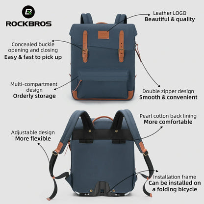 ROCKBROS Fashion Vintage Folding Bike Backpack