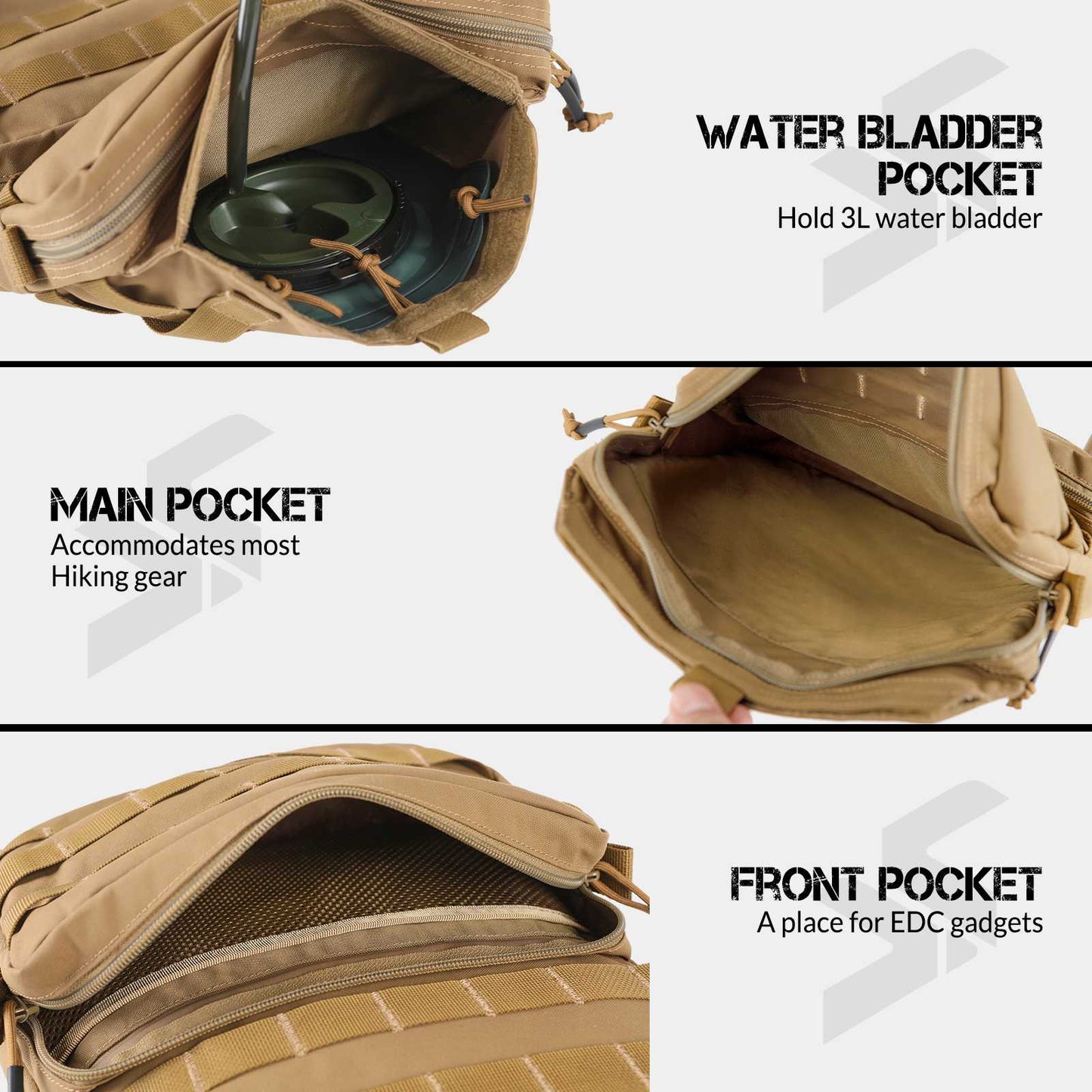 Tactical Molle Hydration Pack 3L Hydration Carrier Pack Water Reservoir Bag