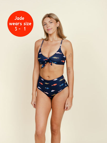 High Waisted Full Coverage Bottoms in Harbor