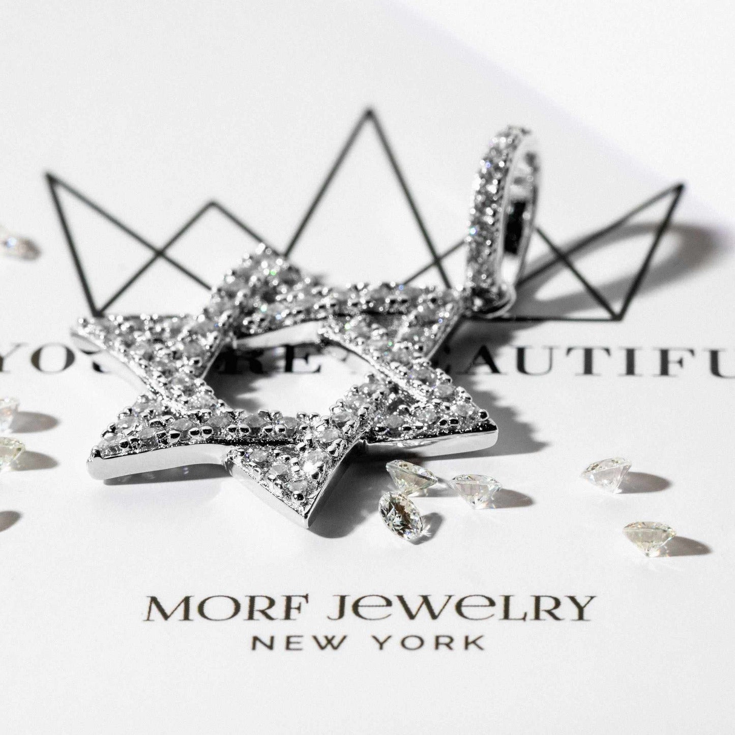 Jewish Magen Star Of David Pendant - Solid 925 Sterling Silver Men's Jewelry