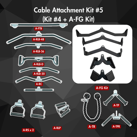 Ultimate Cable Attachment Kit - Cable Attachment Kit #5 - Muscle D Fitness - Lat Bar Double Handle Kit