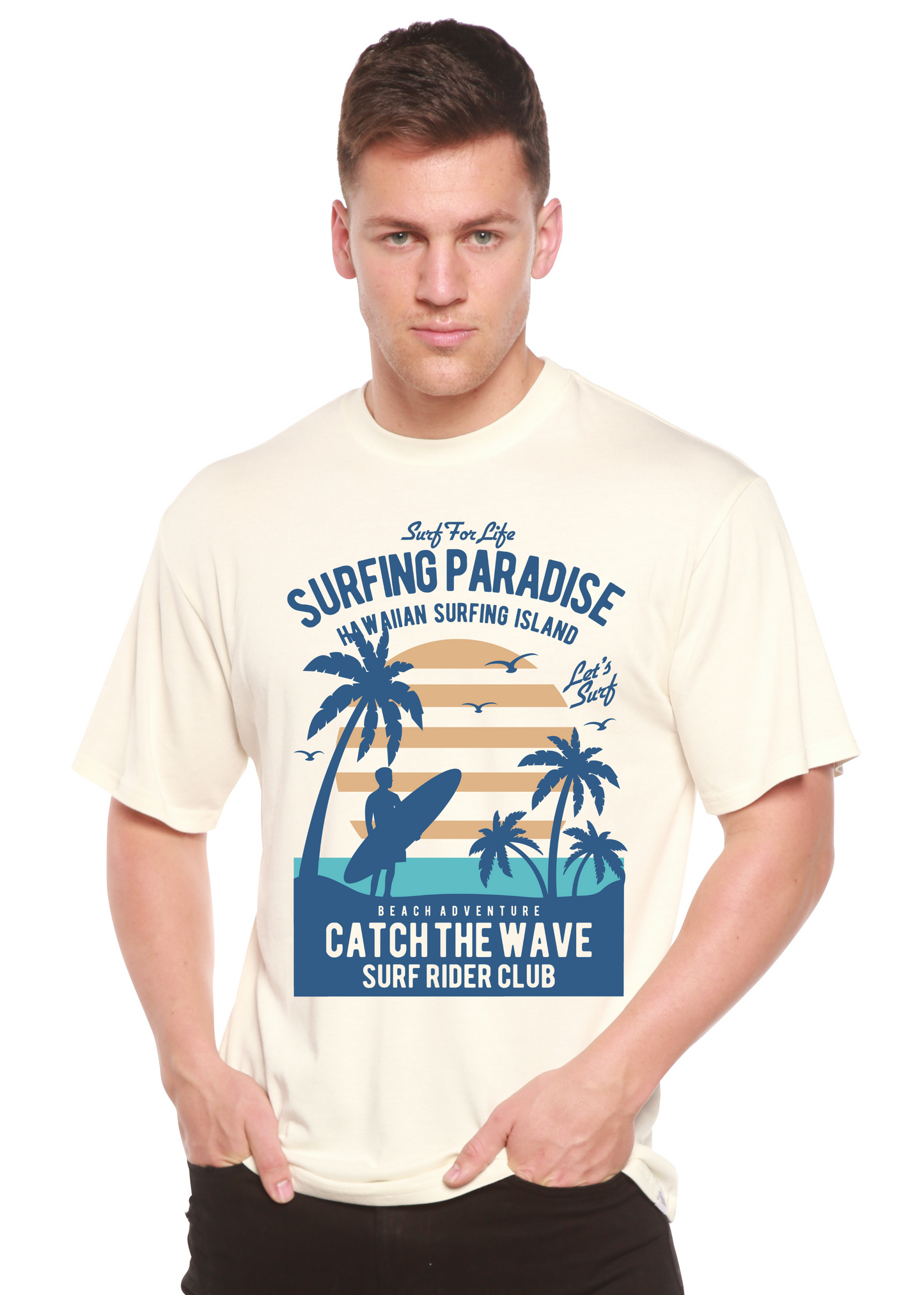 Surfing Paradis Spun Bamboo® Men's Bamboo Viscose/Organic Cotton Short Sleeve Graphic T-Shirt