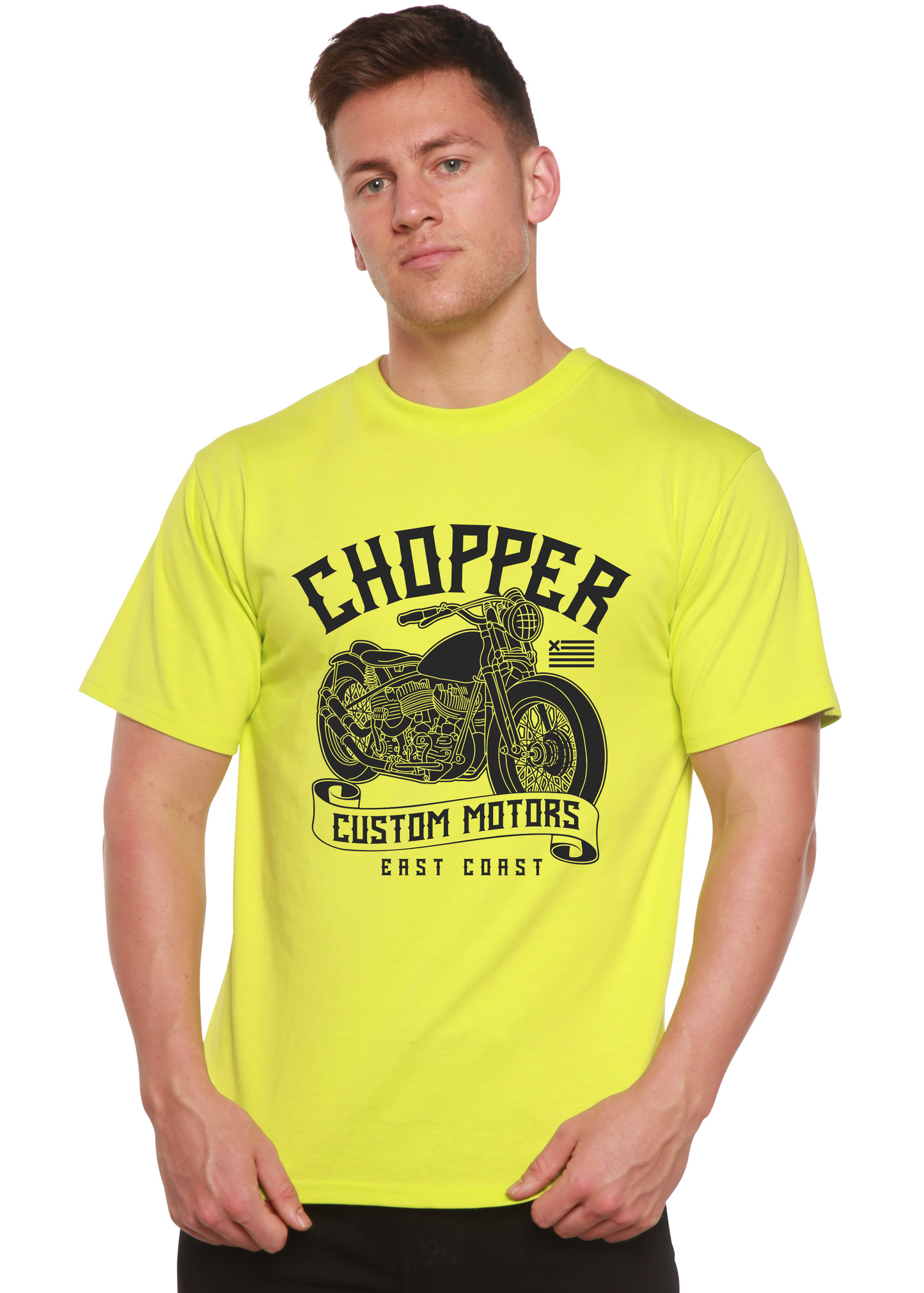 Chopper Custom Motors Men's Bamboo Viscose/Organic Cotton Short Sleeve Graphic T-Shirt
