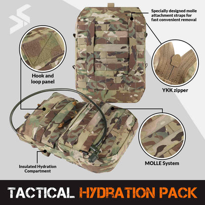 Tactical Molle Hydration Pack 3L Hydration Carrier Pack Water Reservoir Bag
