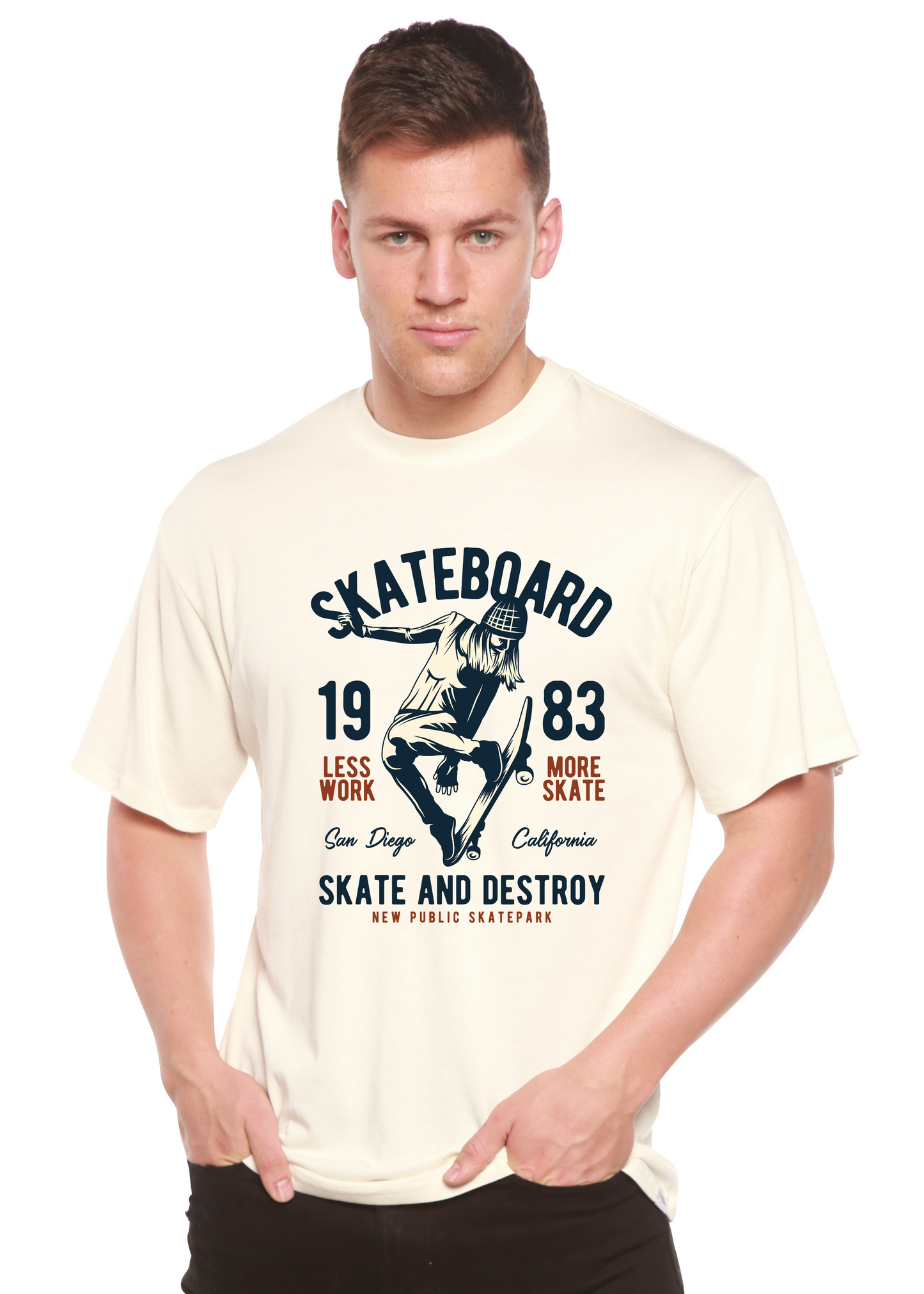 Skateboard 1983 Men's Bamboo Viscose/Organic Cotton Short Sleeve Graphic T-Shirt