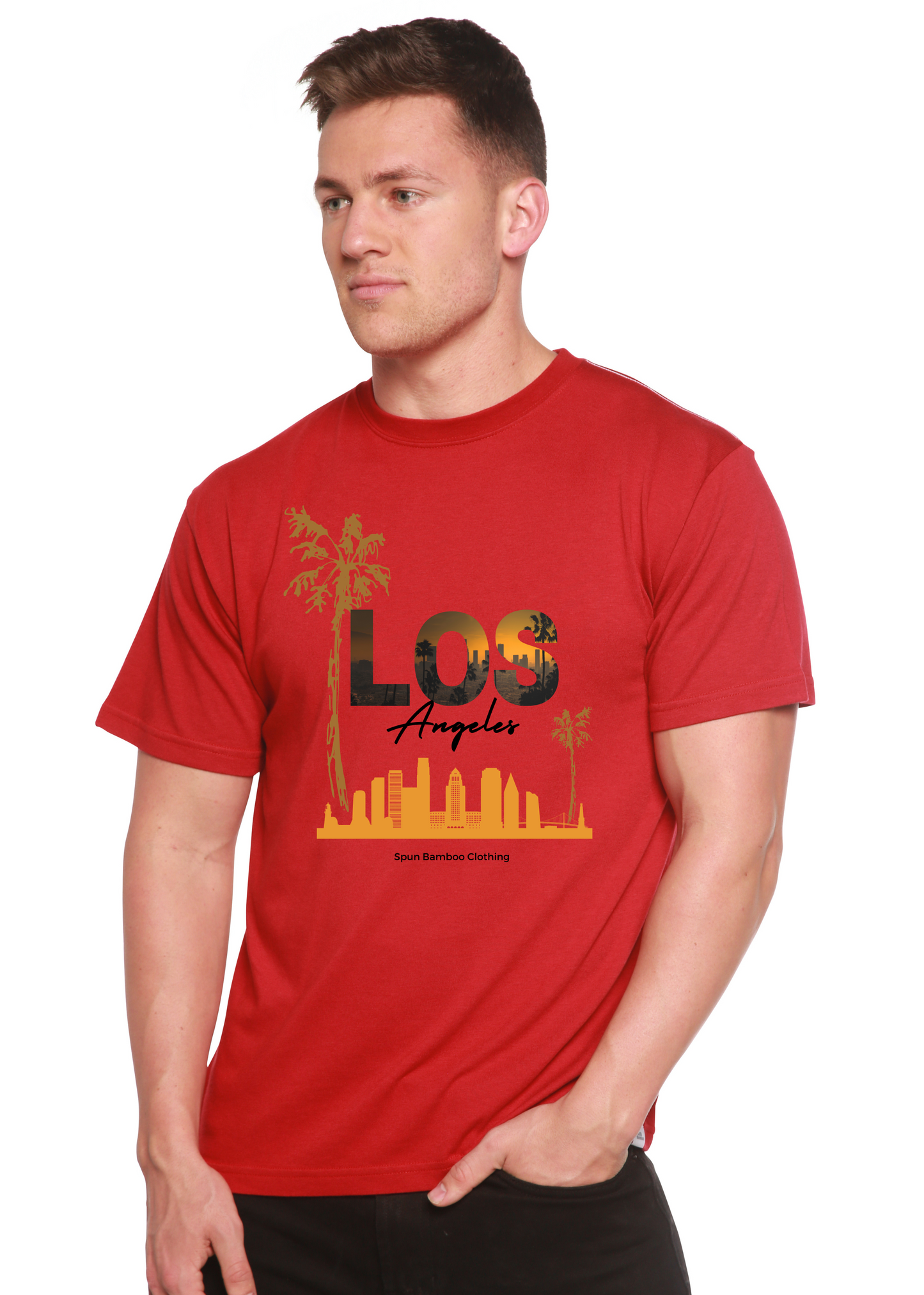 Los Angeles Unisex Bamboo Viscose/Organic Cotton Short Sleeve Graphic T-Shirt