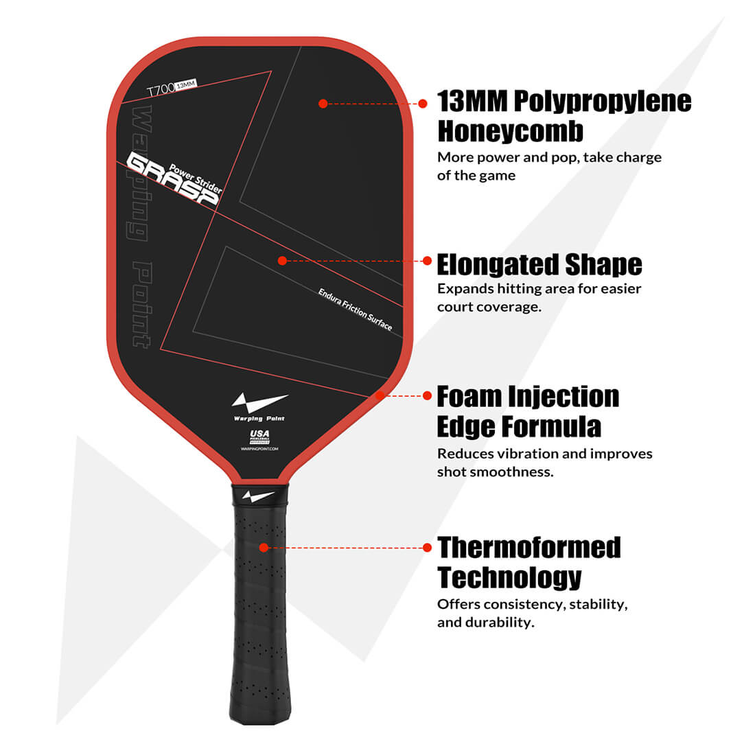 Grasp Pickleball Paddle - 13mm
