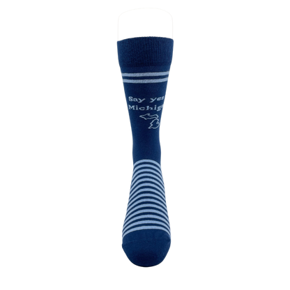 Blue Yes to Michigan Dress Socks