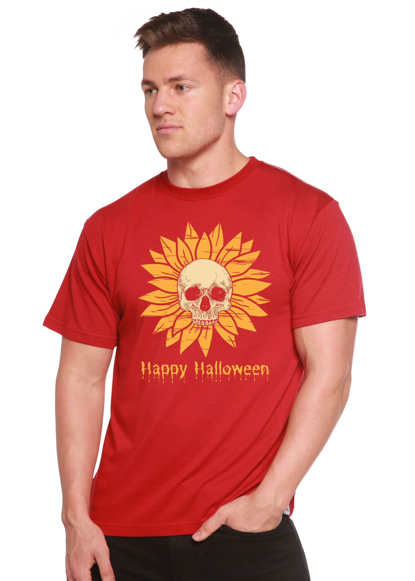 Happy Halloween Day Men's Bamboo Viscose/Organic Cotton Short Sleeve Graphic T-Shirt