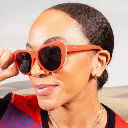 "Ties Cherry Stem With Tongue" Orange Glam G Polarized Sunglasses