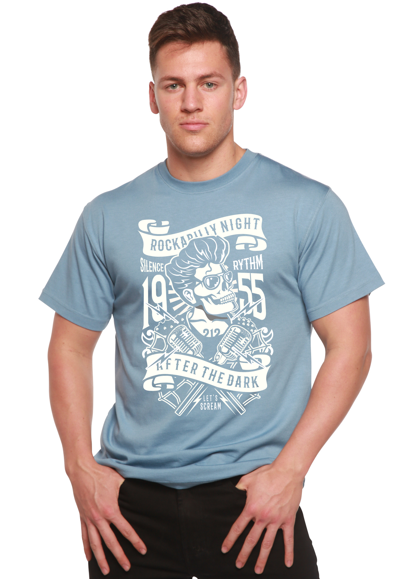 Rockabilly Night Spun Bamboo® Men's Bamboo Viscose/Organic Cotton Short Sleeve Graphic T-Shirt