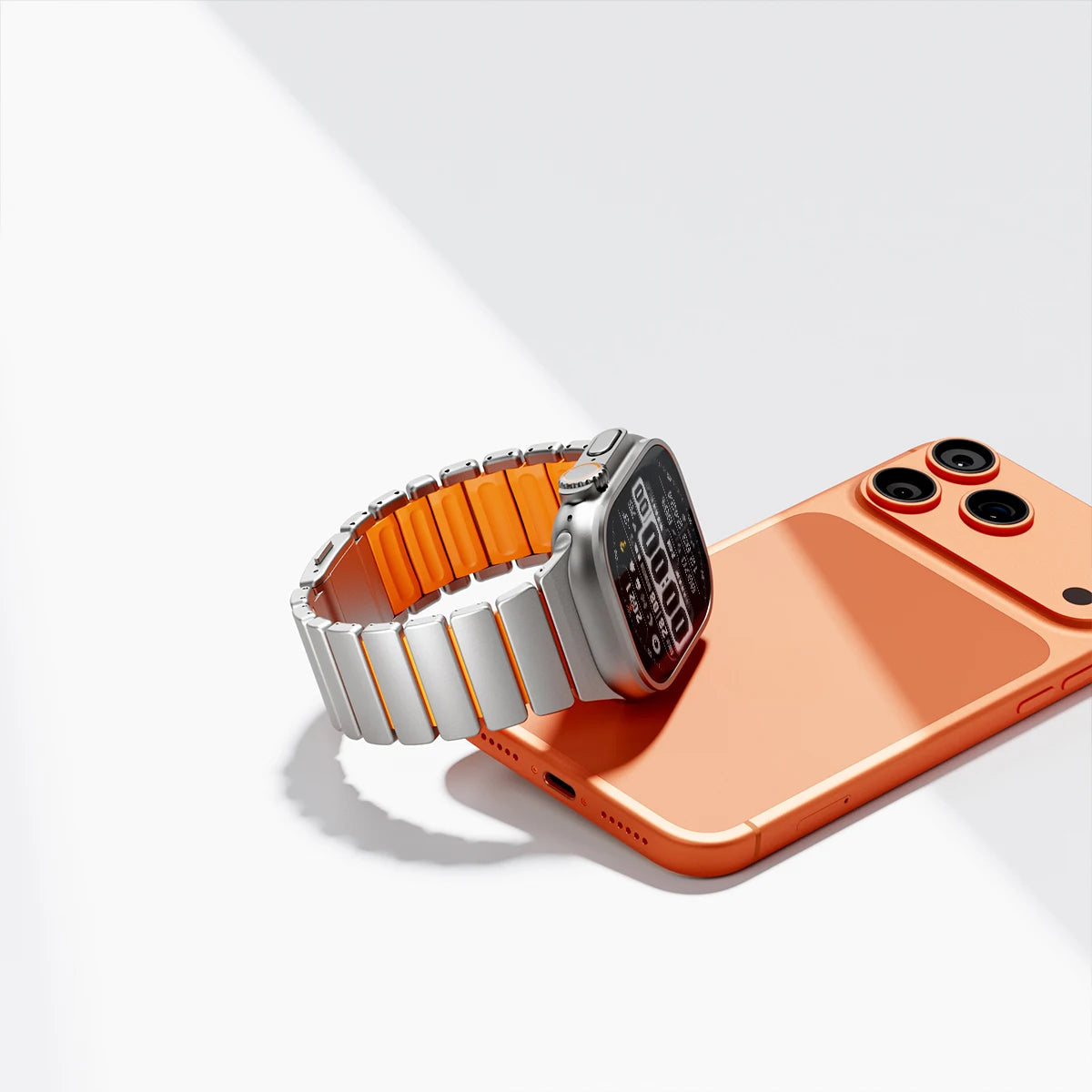 Premium Stainless Steel and Titanium Apple Watch Band | Soft Silicone Lining