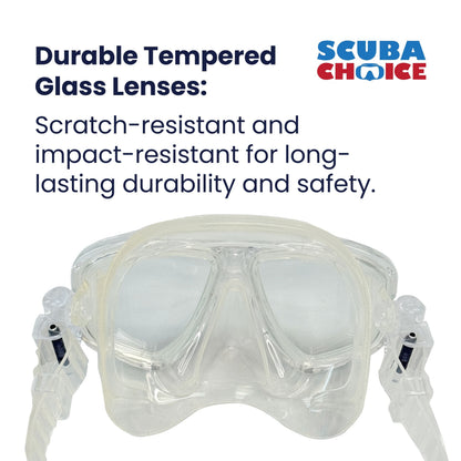 Palantic M36 Translucent Blue/Clear Silicone RX Farsighted Gauge Reader Lenses Dive/Snorkeling Mask