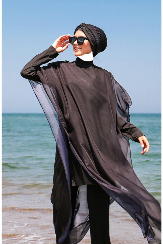 Black Pareo Kimono P2110