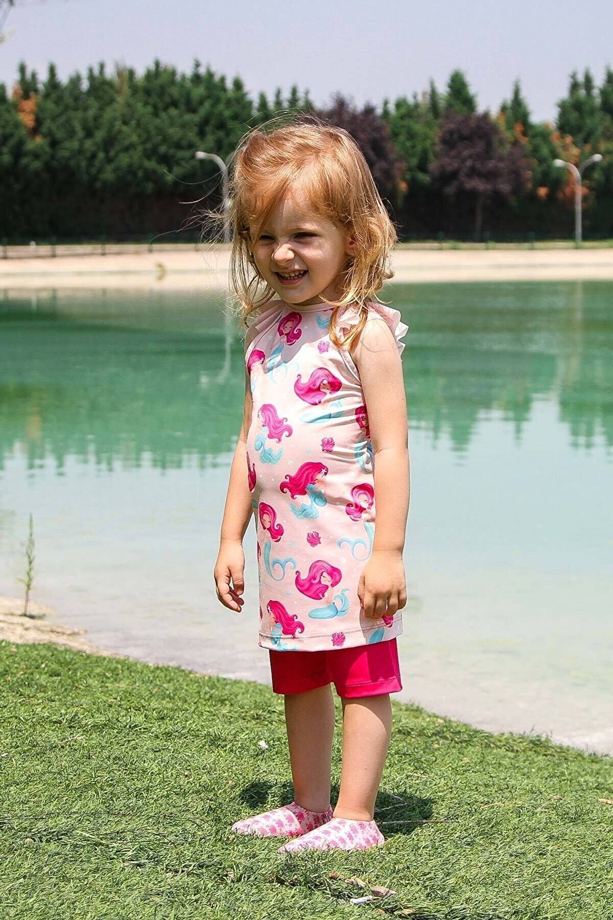 Lycra Pink Kids Swimsuit K2202