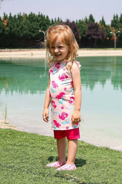Lycra Pink Kids Swimsuit K2202