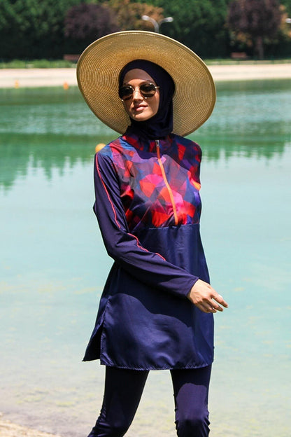 Woven Navy Burkini Modest Swimwear M2269