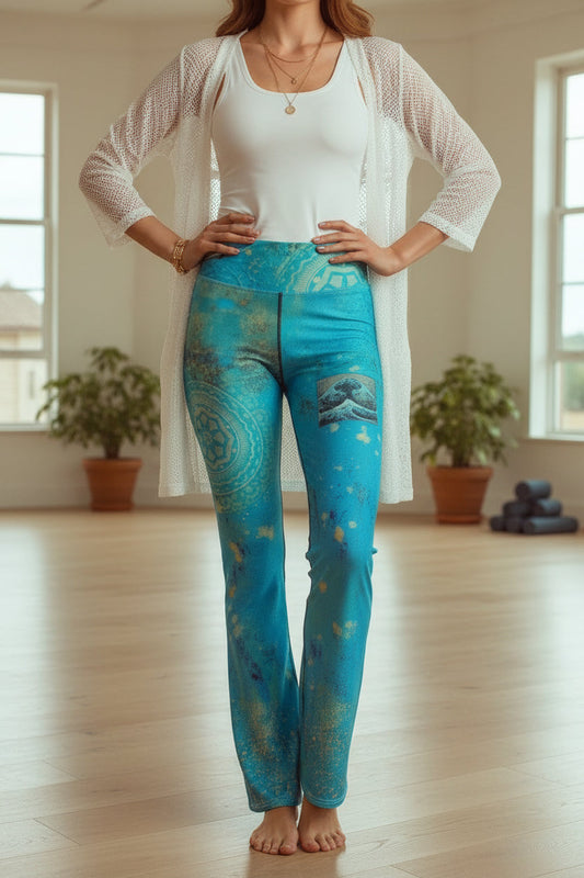 Deep Ocean High Waist Flare Leggings