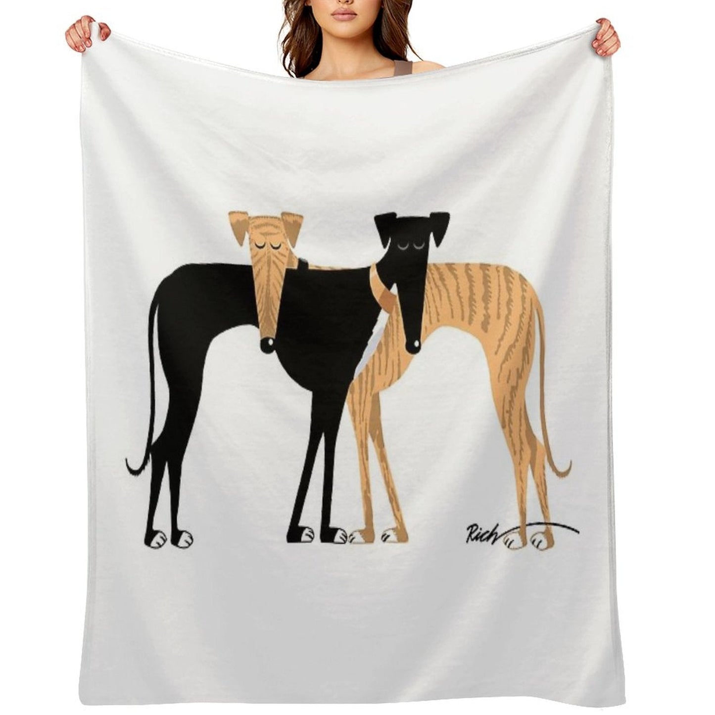 Head Rest Brindle Hound Throw Blanket