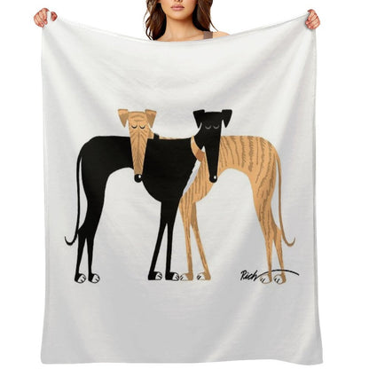 Head Rest Brindle Hound Throw Blanket