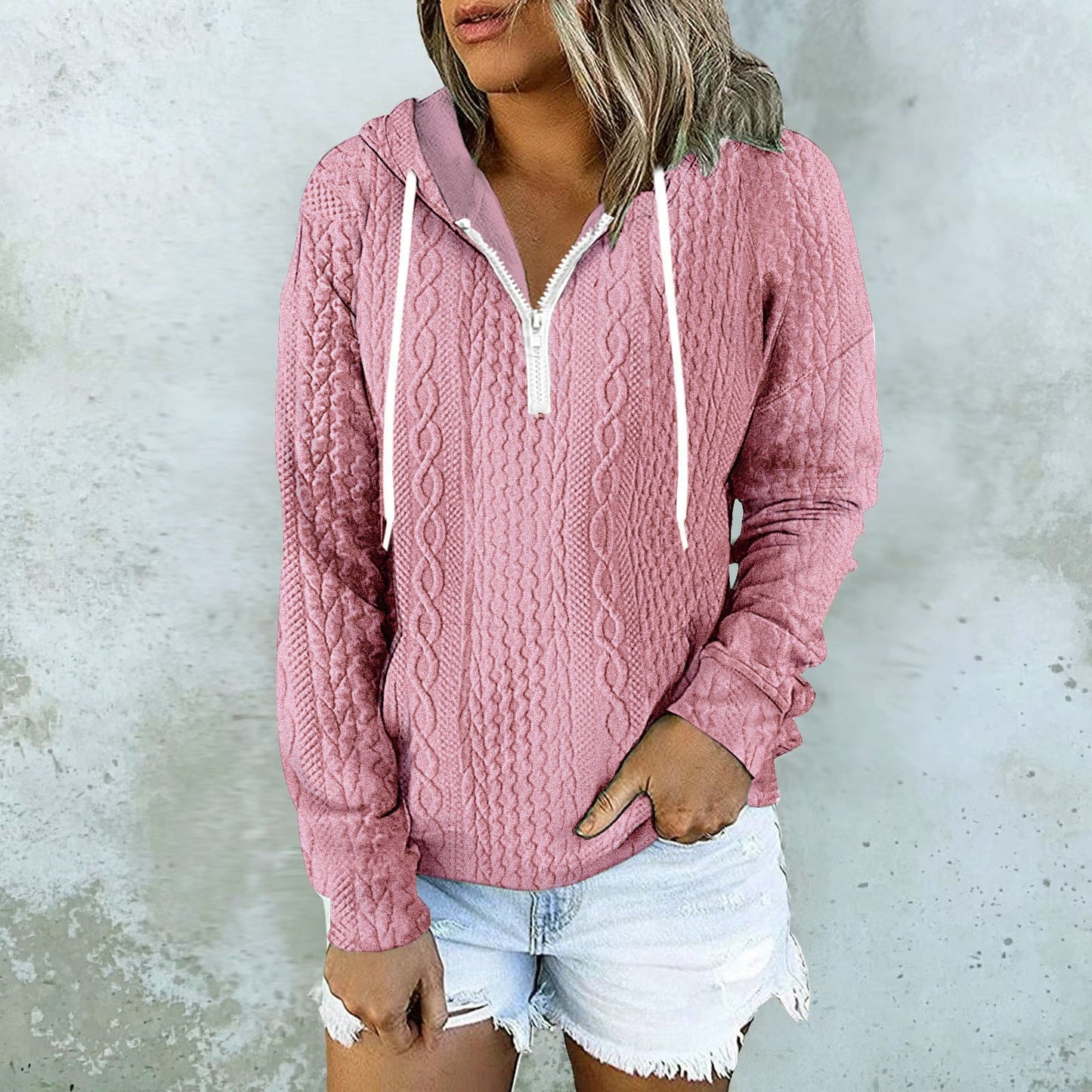 Women’s Twist Texture Zip-Up Hoodie