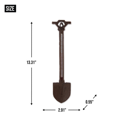 GARDEN SHOVEL CAST IRON THERMOMETER